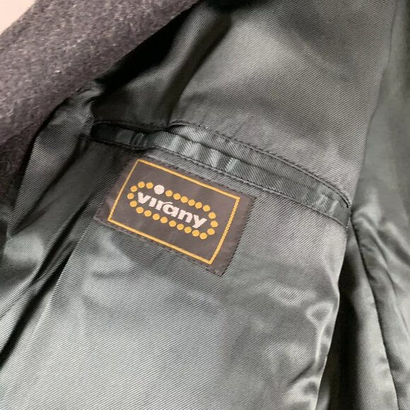 Vintage Virany Mens 100% Wool Long Pea Coat Overcoat Trench Mens Size 46 Hungary - Picture 11 of 11